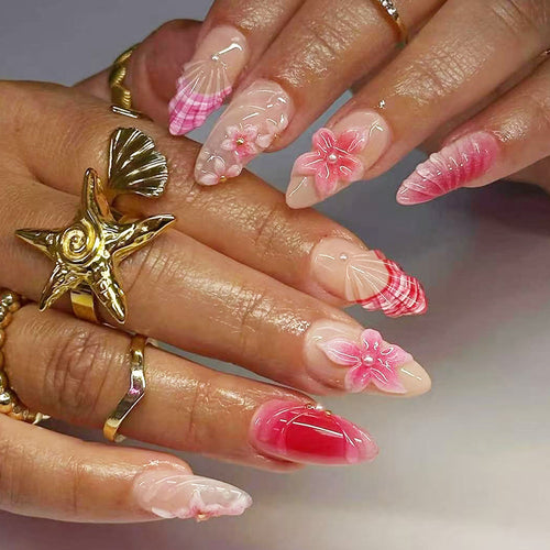 Florale Kunst Press-On Nagelspitzen Kollektion Karnz