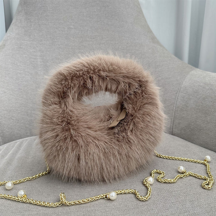 Elegante Faux Fur Rundtasche