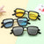 Damen quadratische Sonnenbrille mit transparentem Rahmen und goldenen Akzenten Karnz