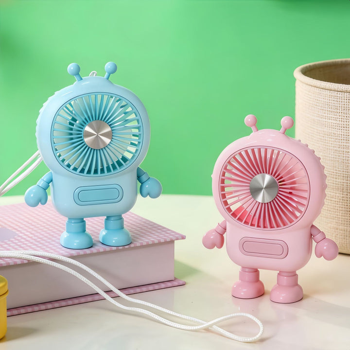 Damen Tragbarer USB Mini-Ventilator im kreativen Roboterdesign Karnz