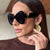 Damen Cat-Eye Sonnenbrille mit luxuriösem Rahmen und verspiegelten Gläsern Karnz