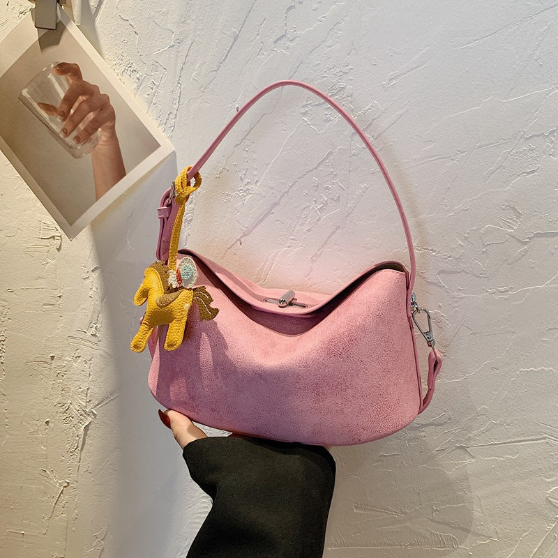Elegante Soft-Suede Schultertasche Karnz
