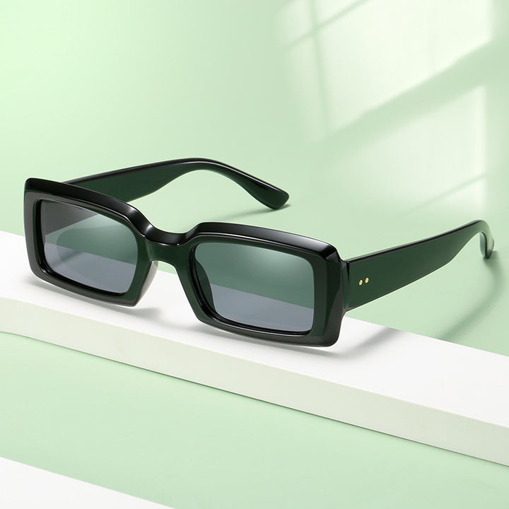Damen stilvolle quadratische Sonnenbrille mit verspiegelten Gläsern Karnz