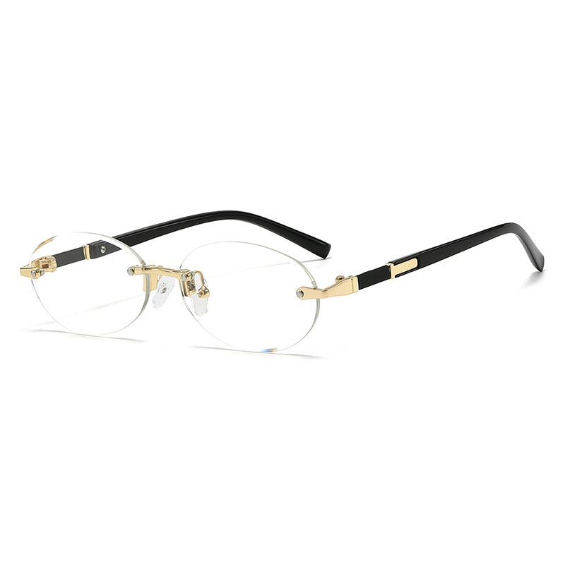 Damen modische ovale Sonnenbrille mit trendigem Metallrahmen Karnz