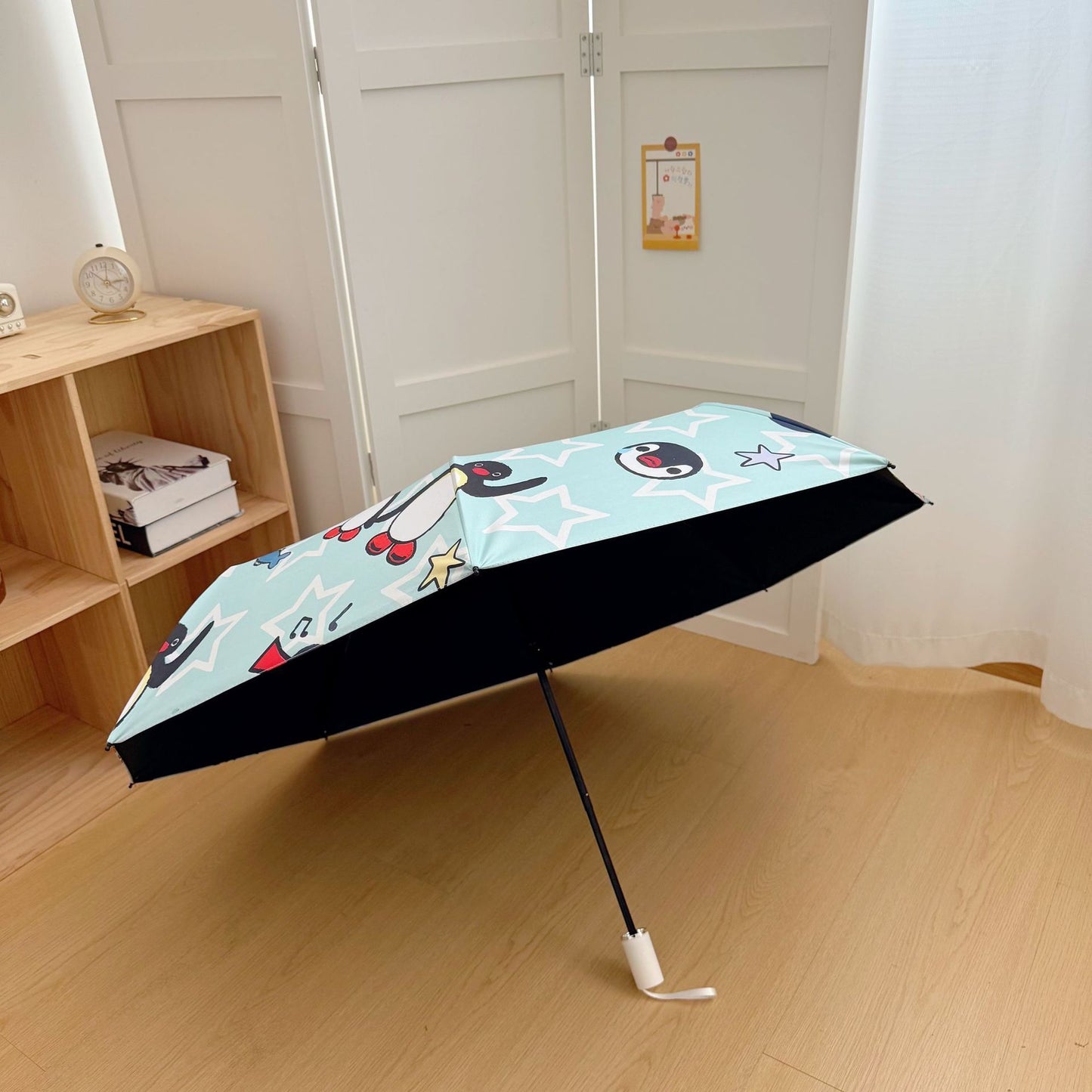 Damen faltbarer Regenschirm mit verspieltem Pinguin-Design Karnz