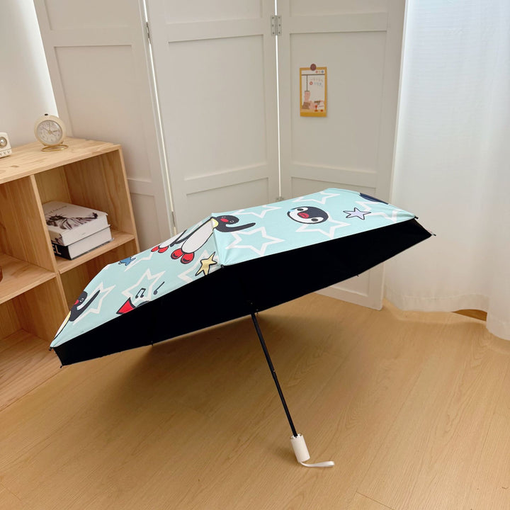 Damen faltbarer Regenschirm mit verspieltem Pinguin-Design Karnz