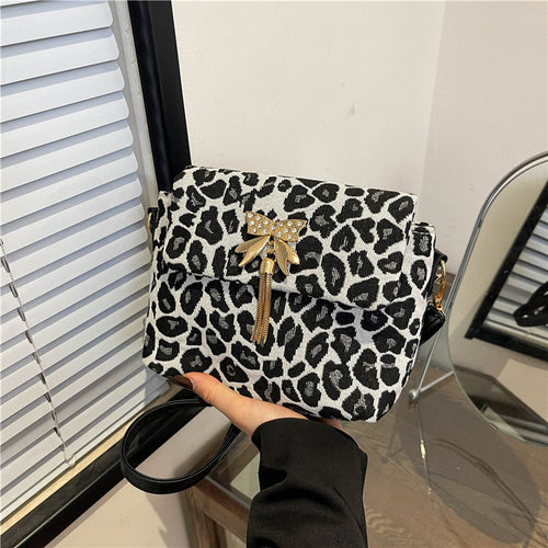 Chic Leopardenmuster Umhängetasche Karnz