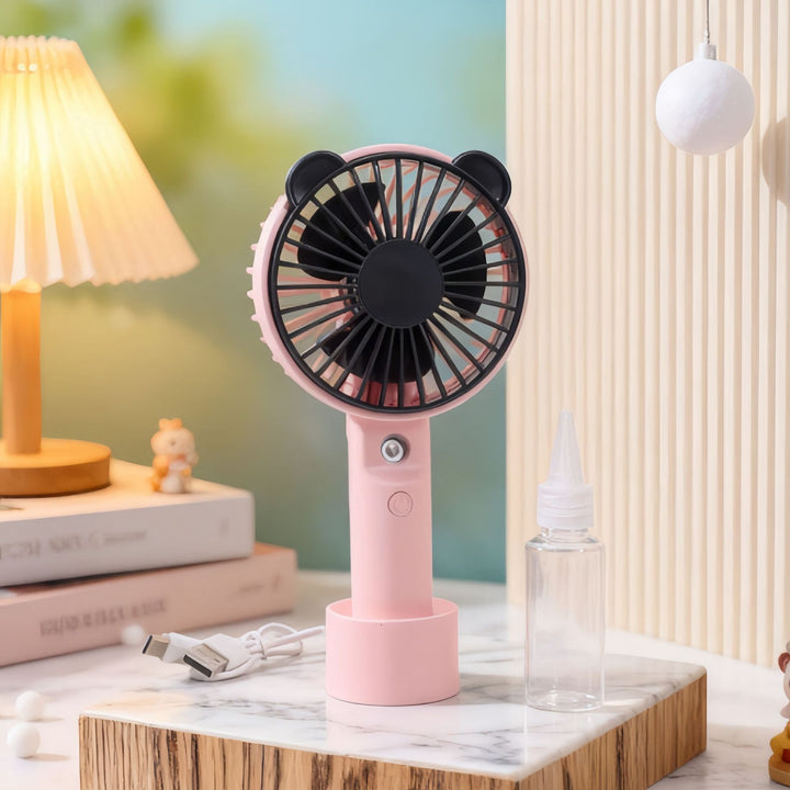 Damen Tragbarer Handventilator mit niedlichem Bärenkopfdesign Karnz