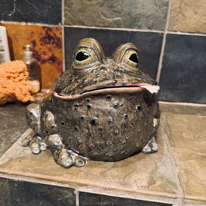 Dekorative Froschfigur mit Zahnbürstenhalter Karnz