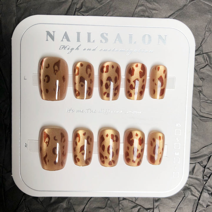 Chic Leopard-Print Press-On-Nagelset