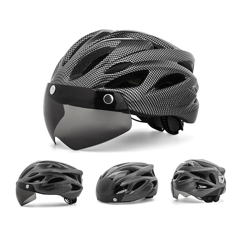 Aerodynamischer Fahrradhelm mit integriertem Visier Karnz