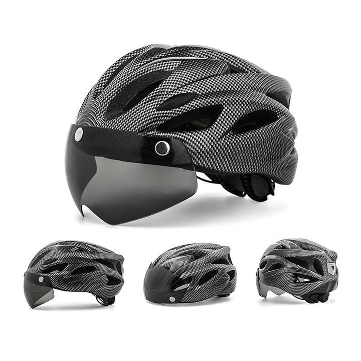Aerodynamischer Fahrradhelm mit integriertem Visier Karnz