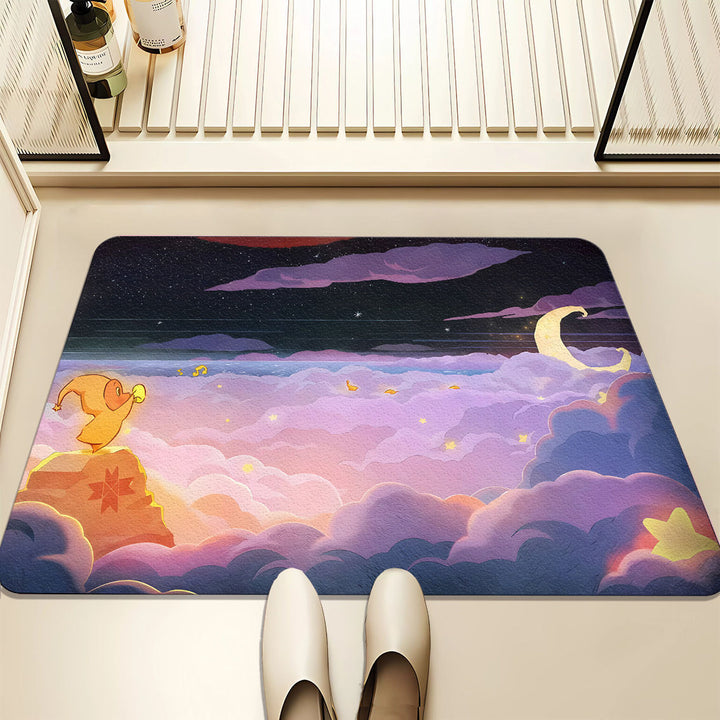 Künstlerische Traumhafte Wolken-Themen Badmatte für Zuhause