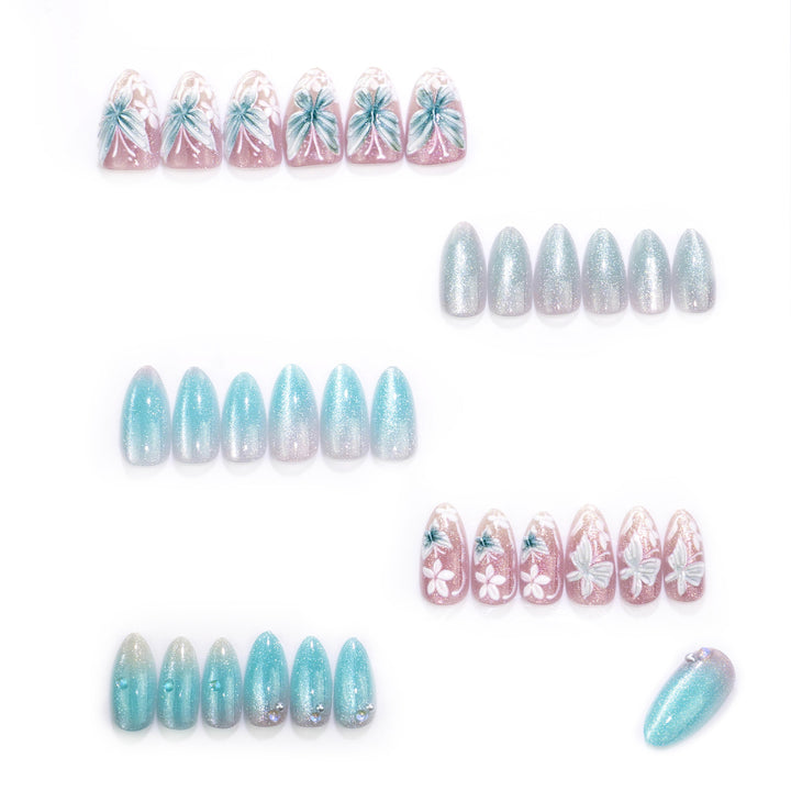 Butterfly Floral Press-On Nagelkunstset Karnz