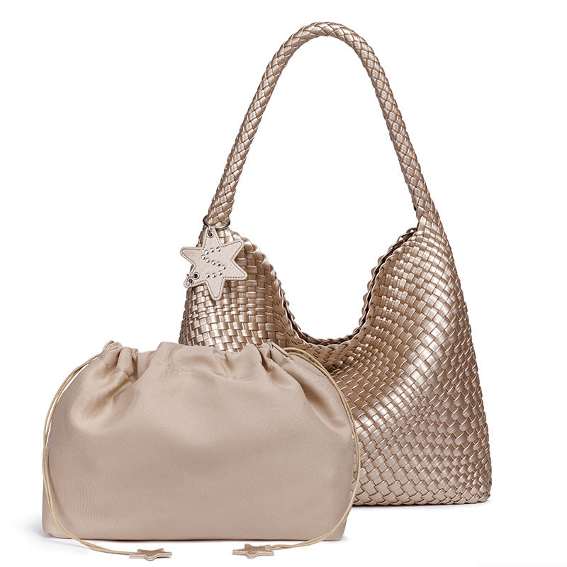 Geflochtene vegane Leder Hobo-Handtasche Karnz