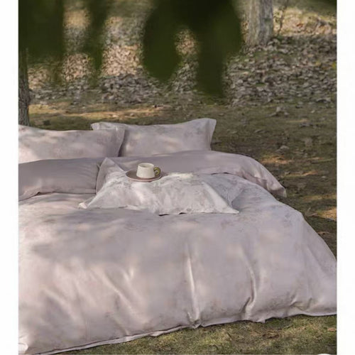 Wendbare Baumwollsatin Botanische Bettbezugset mit Kissenbezügen und verdecktem Verschluss