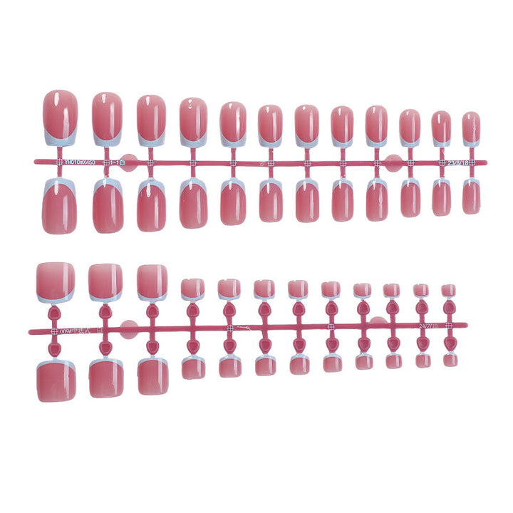 Künstlerisches French Tip Press-On Nails Set Karnz