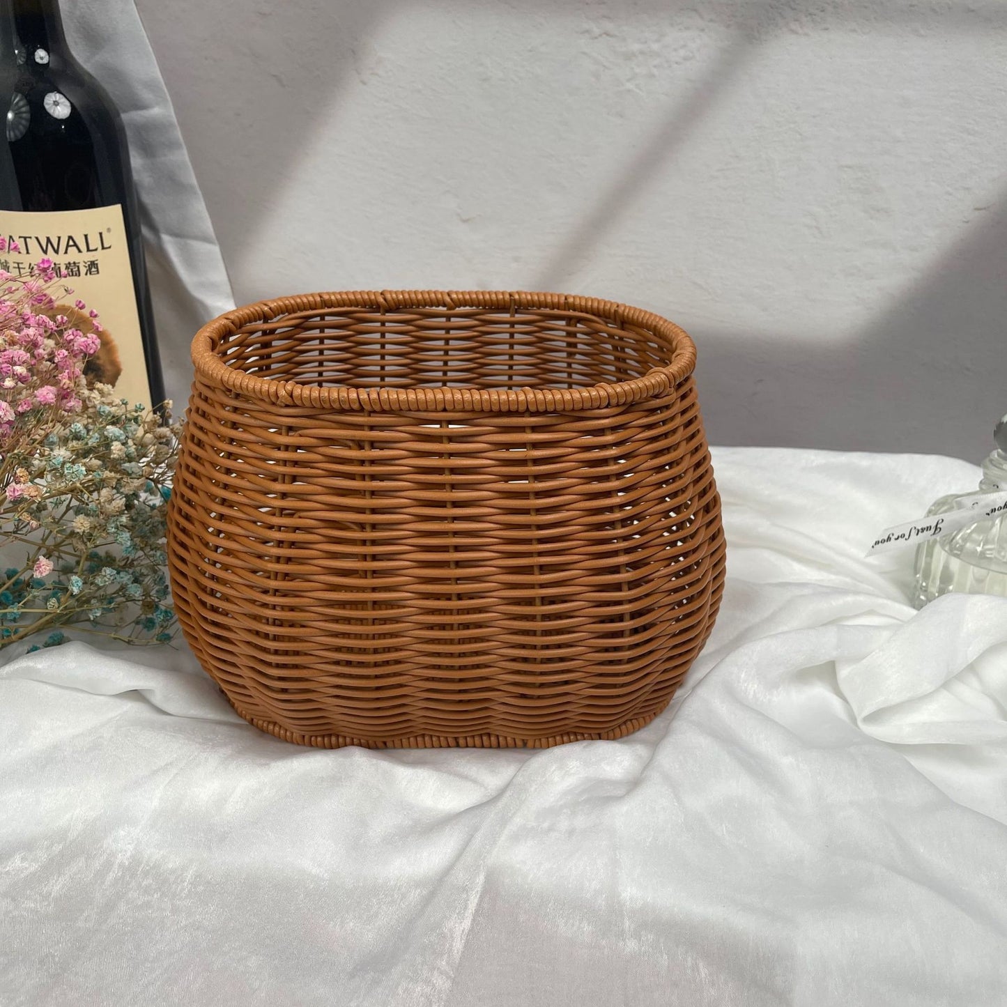 Damen modischer Rattan-Behälter mit Perlenhenkel Karnz