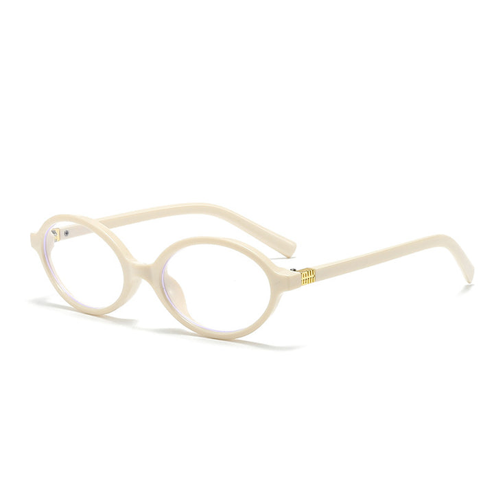 Damen modische ovale Brille mit goldenen Akzenten Karnz
