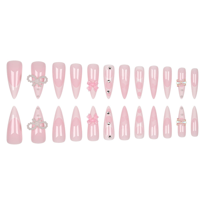 Dekorativer Stiletto Press-On Nagelkunstset Karnz