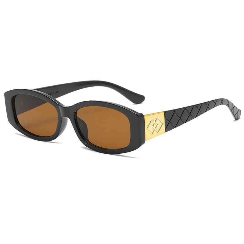 Damen moderne Sonnenbrille mit einzigartigem goldenem Rahmen Karnz