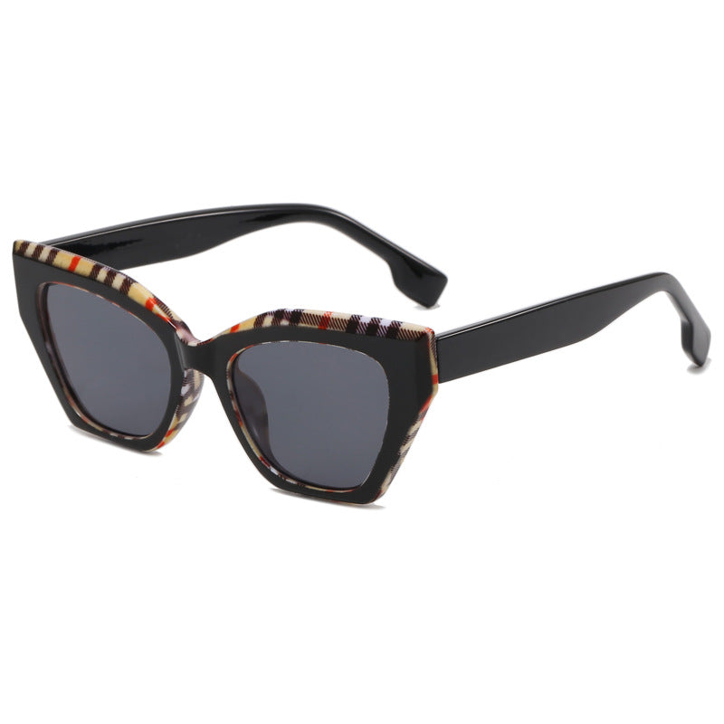 Damen asymmetrische Oversized-Sonnenbrille mit trendigem Rahmen Karnz
