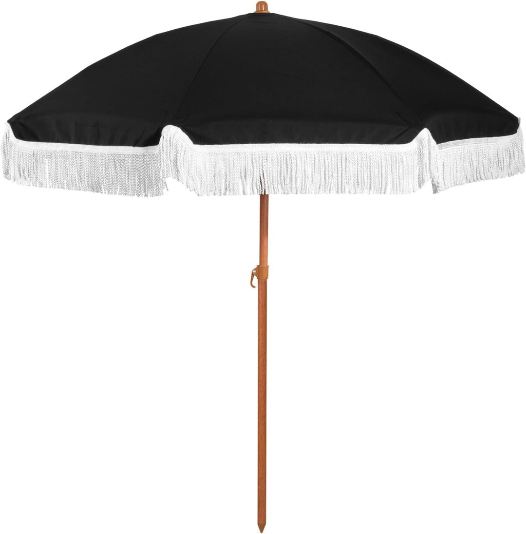 Damen Sonnenschirm mit Quasten und gestreiftem Design Karnz