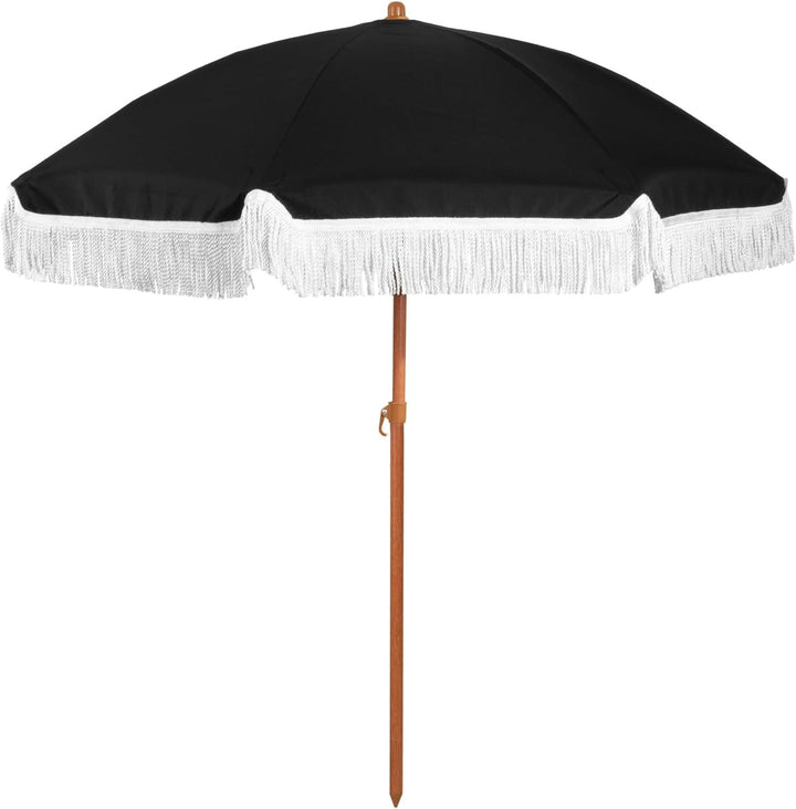Damen Sonnenschirm mit Quasten und gestreiftem Design Karnz