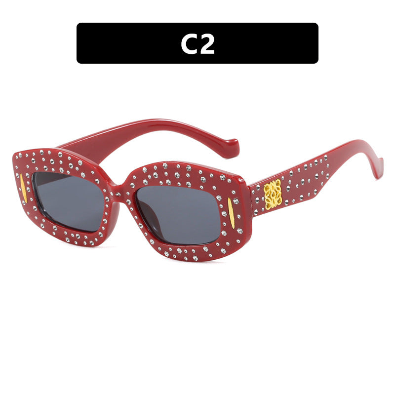Damen modische Sonnenbrille mit glamourösem Strassbesatz Karnz