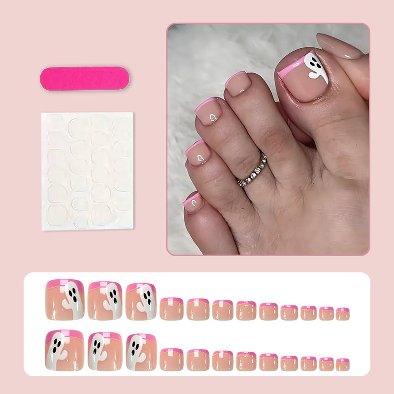 Fußnagel Kunstset mit bezaubernden Geister- und Pinkspitzen Designs Karnz