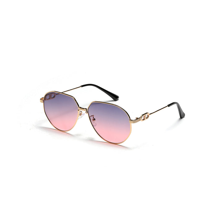 Damen stilvolle ovale Sonnenbrille mit modischem Metallrahmen Karnz