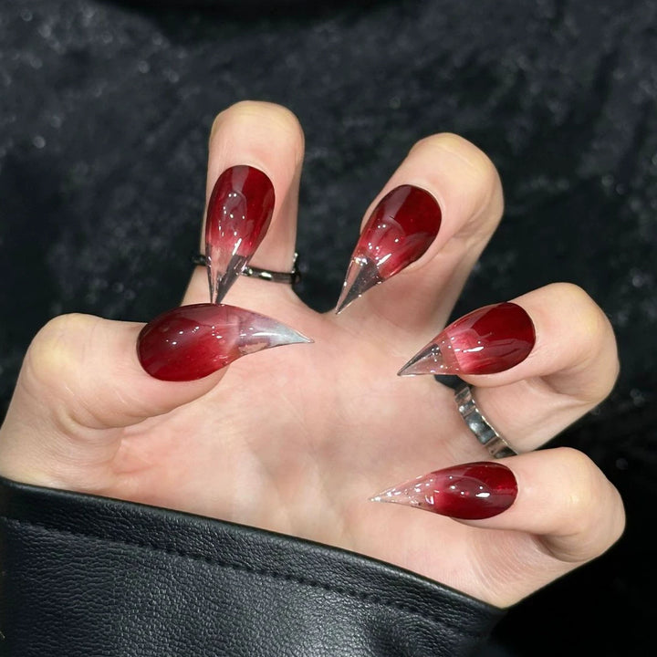 Stiletto Press-On Nagelset mit Ombre-Design