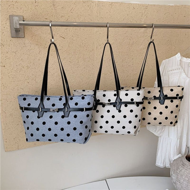 Polka Dot Canvas Tasche