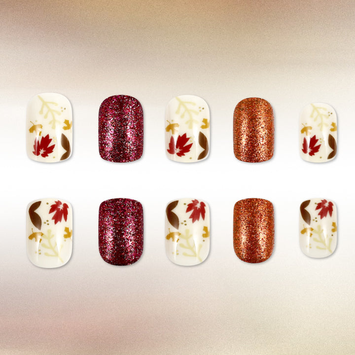 Saisonale herbstliche Druck-Nagelkunst Karnz