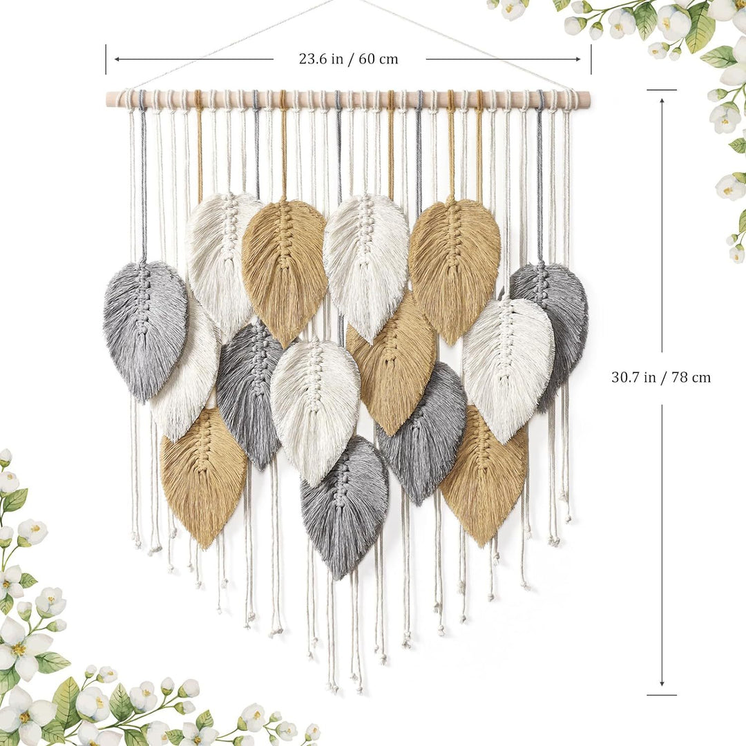 Macrame Blatt Wandbehang Dekor Karnz