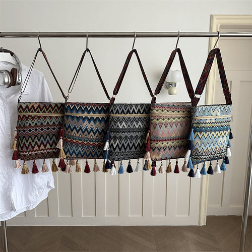 Bohemian Gewebte Schultertasche
