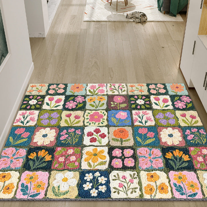 Blumen Patchwork Teppich Karnz