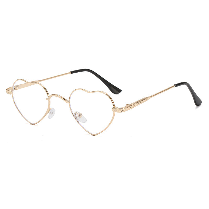 Damen Herzförmige Sonnenbrille mit filigranem Metallrahmen Karnz