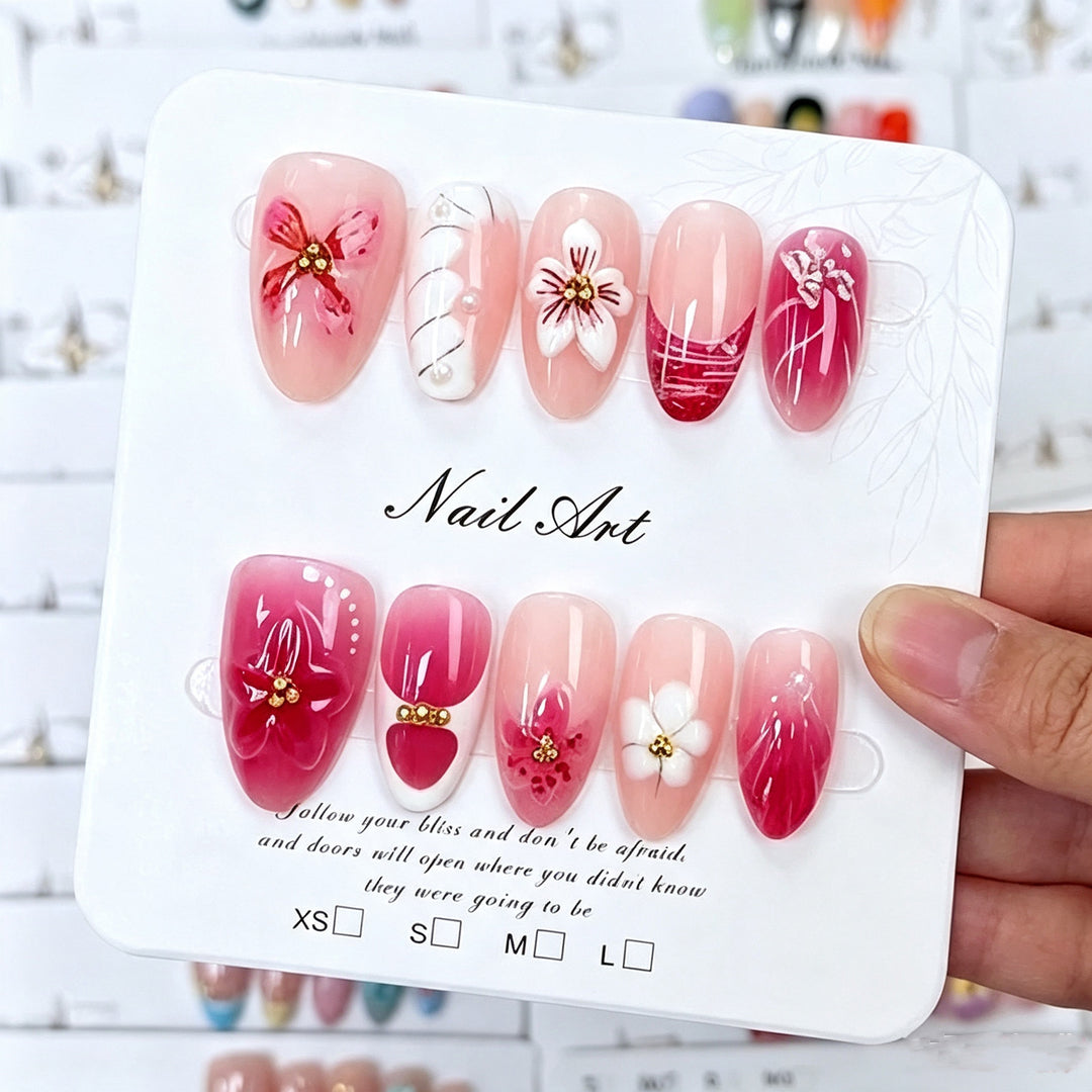 Premium Florale Press-On Nagelkunst Kollektion Karnz