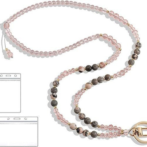 Perlen-Lanyard mit zurückziehbarem ID-Halter Karnz