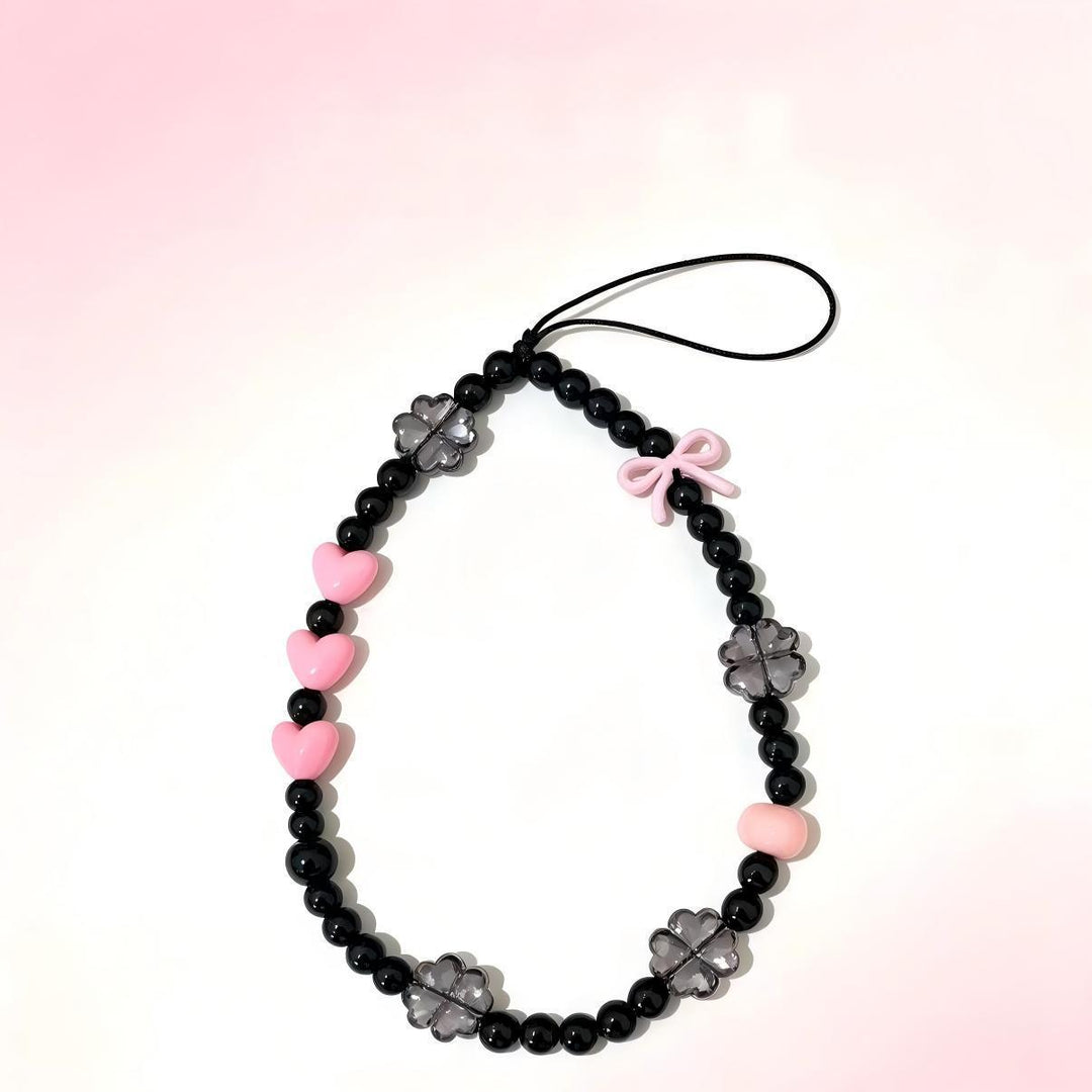 Verspielt Herz und Blumen Perlen Handy Charm Karnz