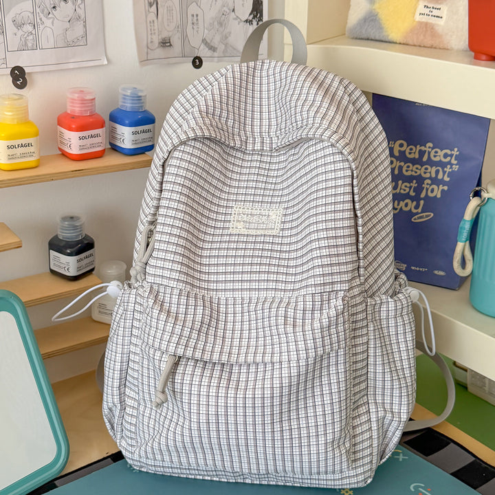 Stylischer gittergemusterter Tagesrucksack Karnz