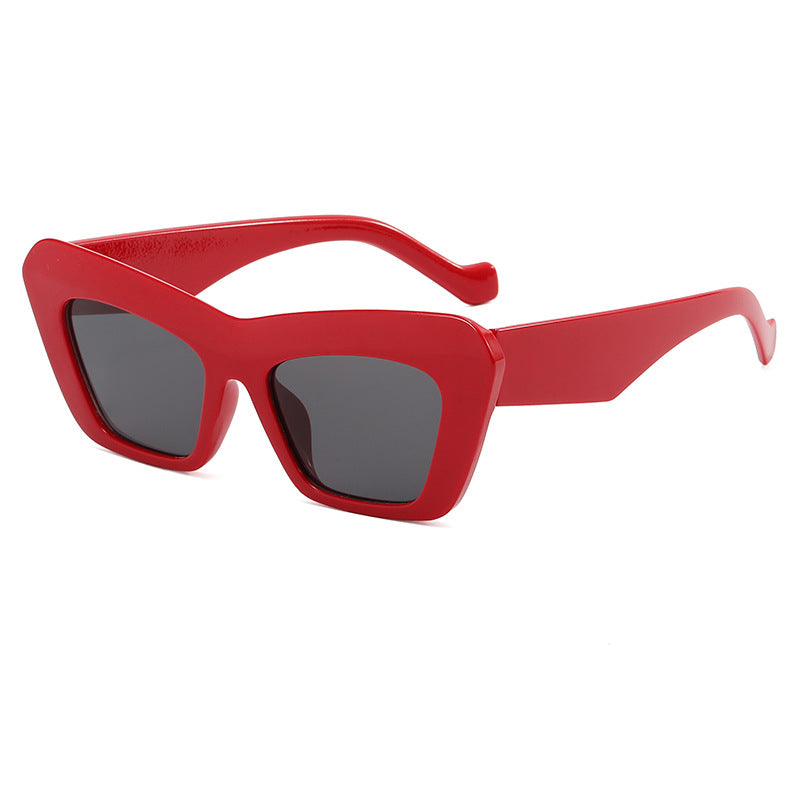Damen modische Oversized-Sonnenbrille mit kantigem Rahmen Karnz