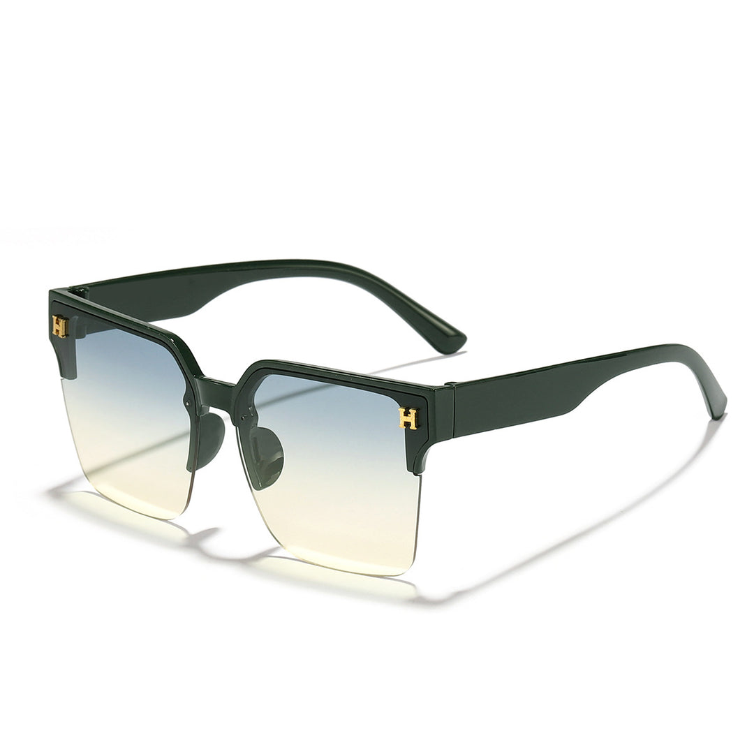 Damen moderne quadratische Sonnenbrille mit transparentem Rahmen Karnz