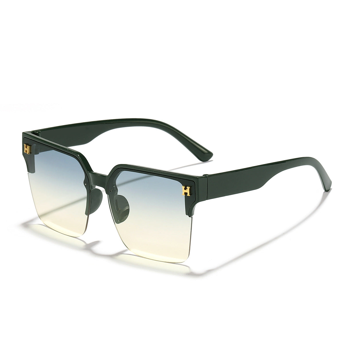 Damen moderne quadratische Sonnenbrille mit transparentem Rahmen Karnz