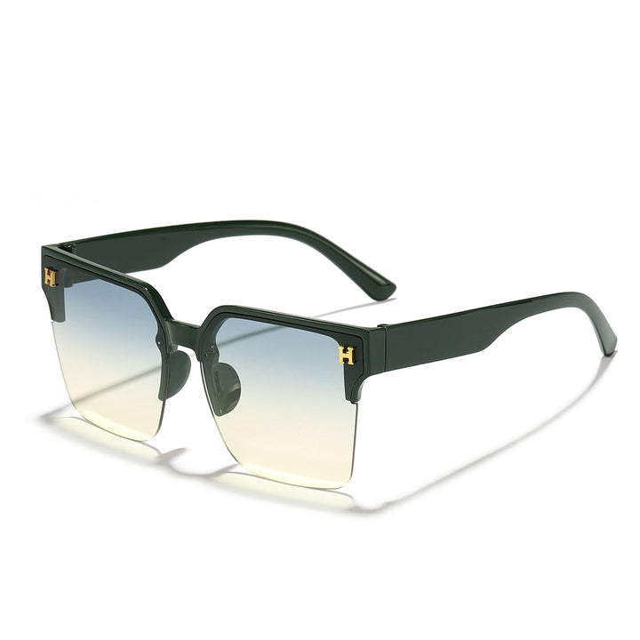 Damen moderne quadratische Sonnenbrille mit transparentem Rahmen Karnz
