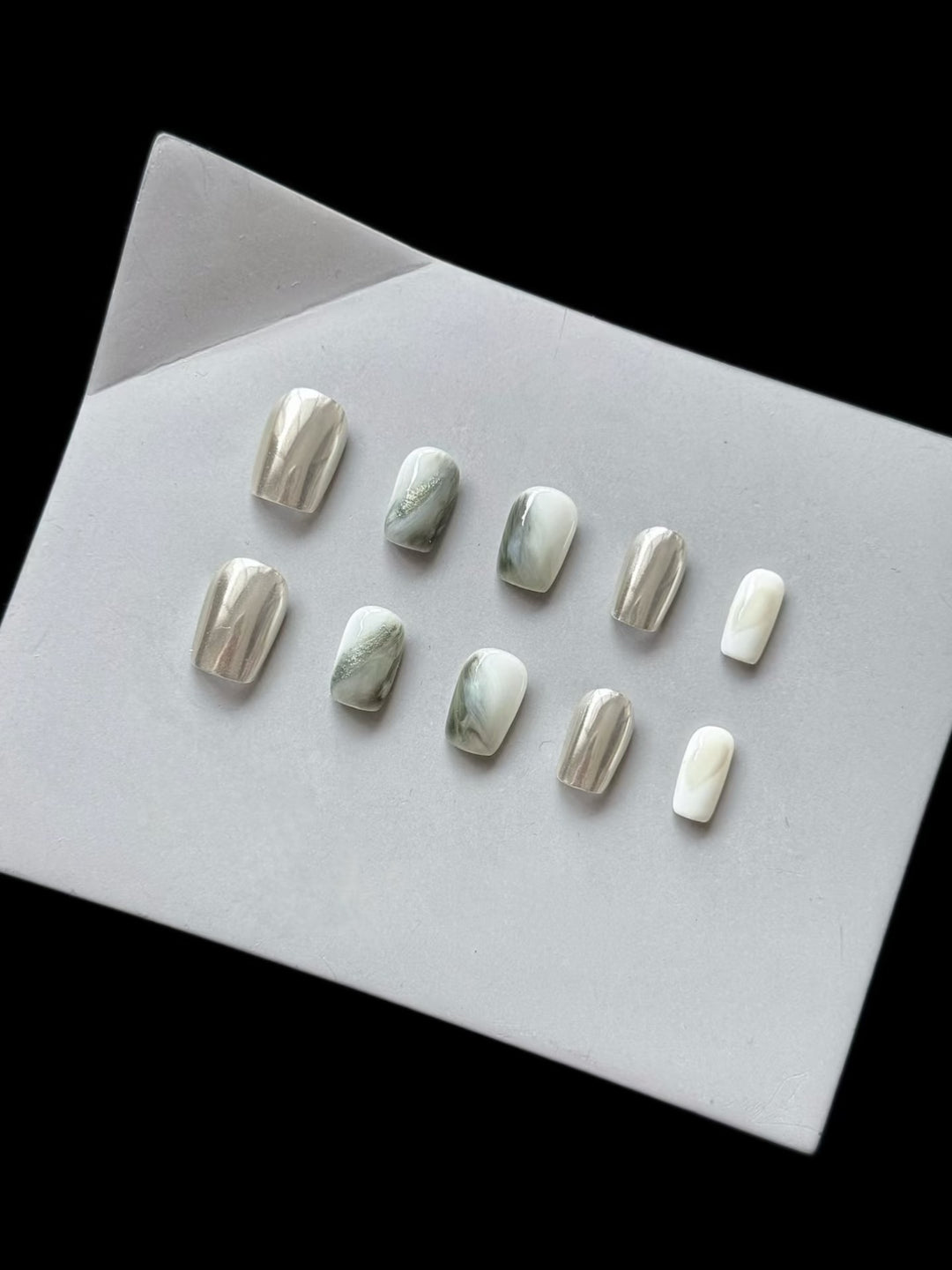 Marmor-Effekt Press-On Nagel Set