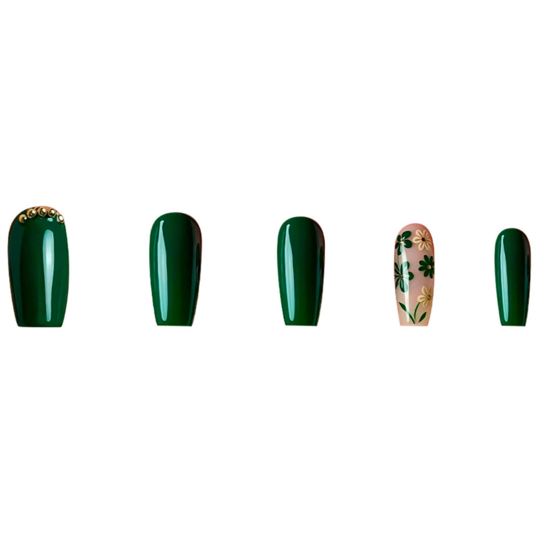 Botanisches Nagelkunst Press-On Set Karnz