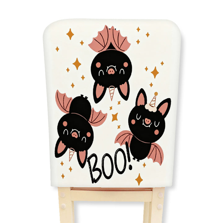 Gepolsterte Stuhlrücken-Abdeckung mit Halloween-Illustration und Spinnennetz-Design