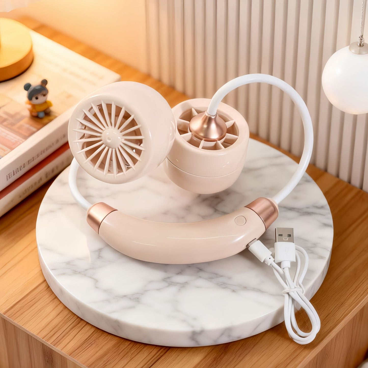 Damen Tragbarer Nackenventilator mit flexiblem Design Karnz